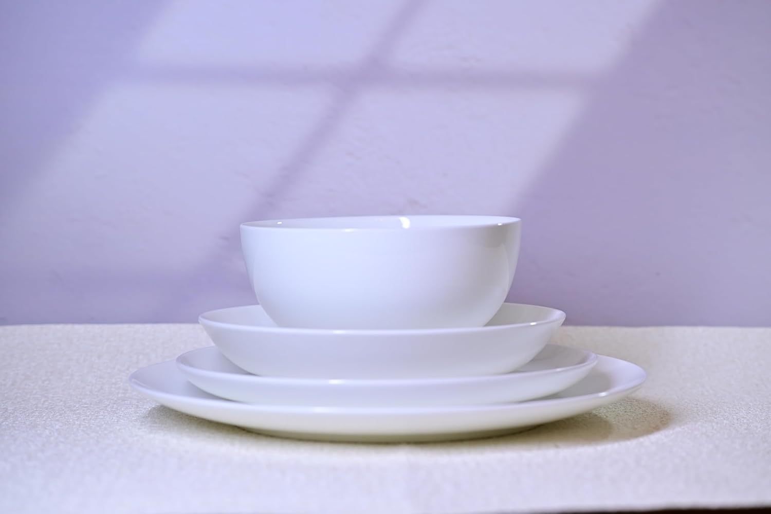 Lily Bone China Dinnerware Set, 16 Pieces, Service For 4, White Plates, Dishes, Bowls Set, Microwave And Dishwasher Safe - Image 7