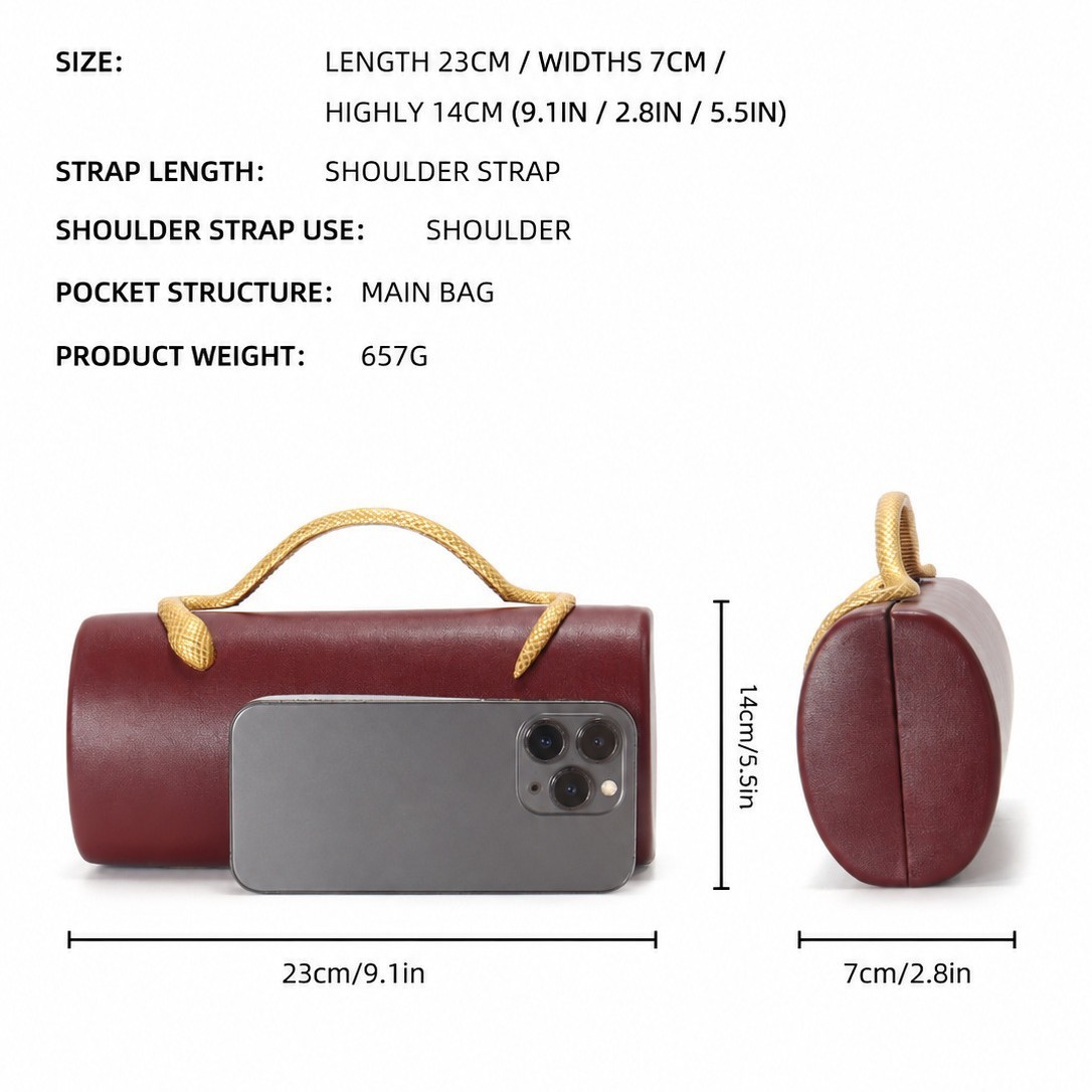 Womens Handbag PU Leather Light Luxury High-end Snake-pattern Metal Evening Bag - Image 6