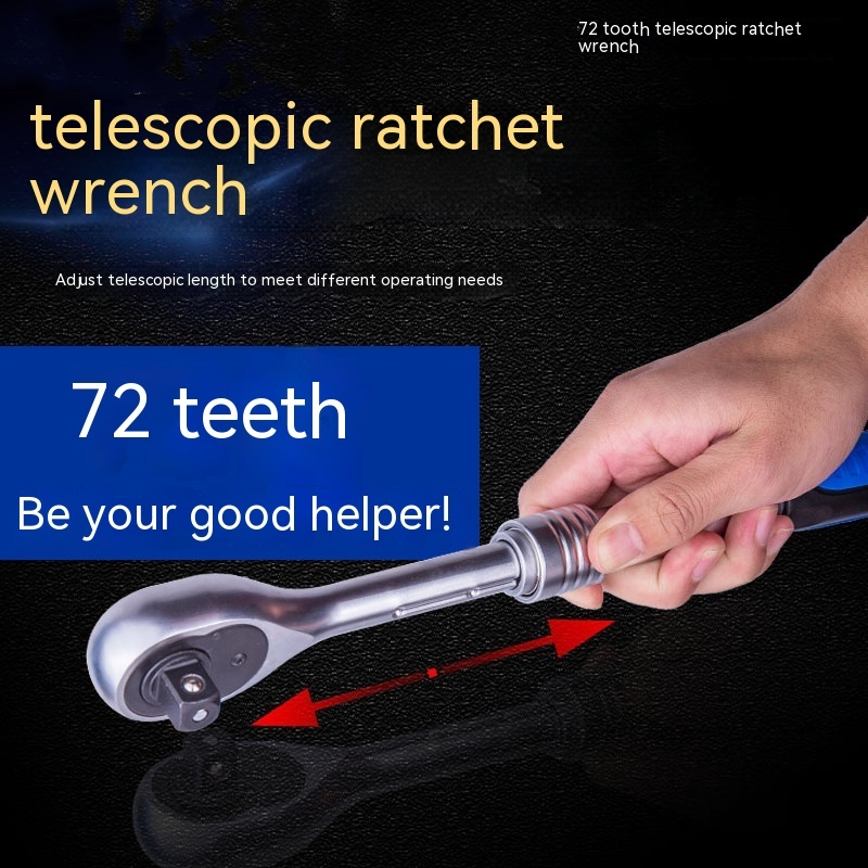 Telescopic Ratchet Automatic Two-way Fast Wrench 72 Teeth Auto Repair Tools - Image 5