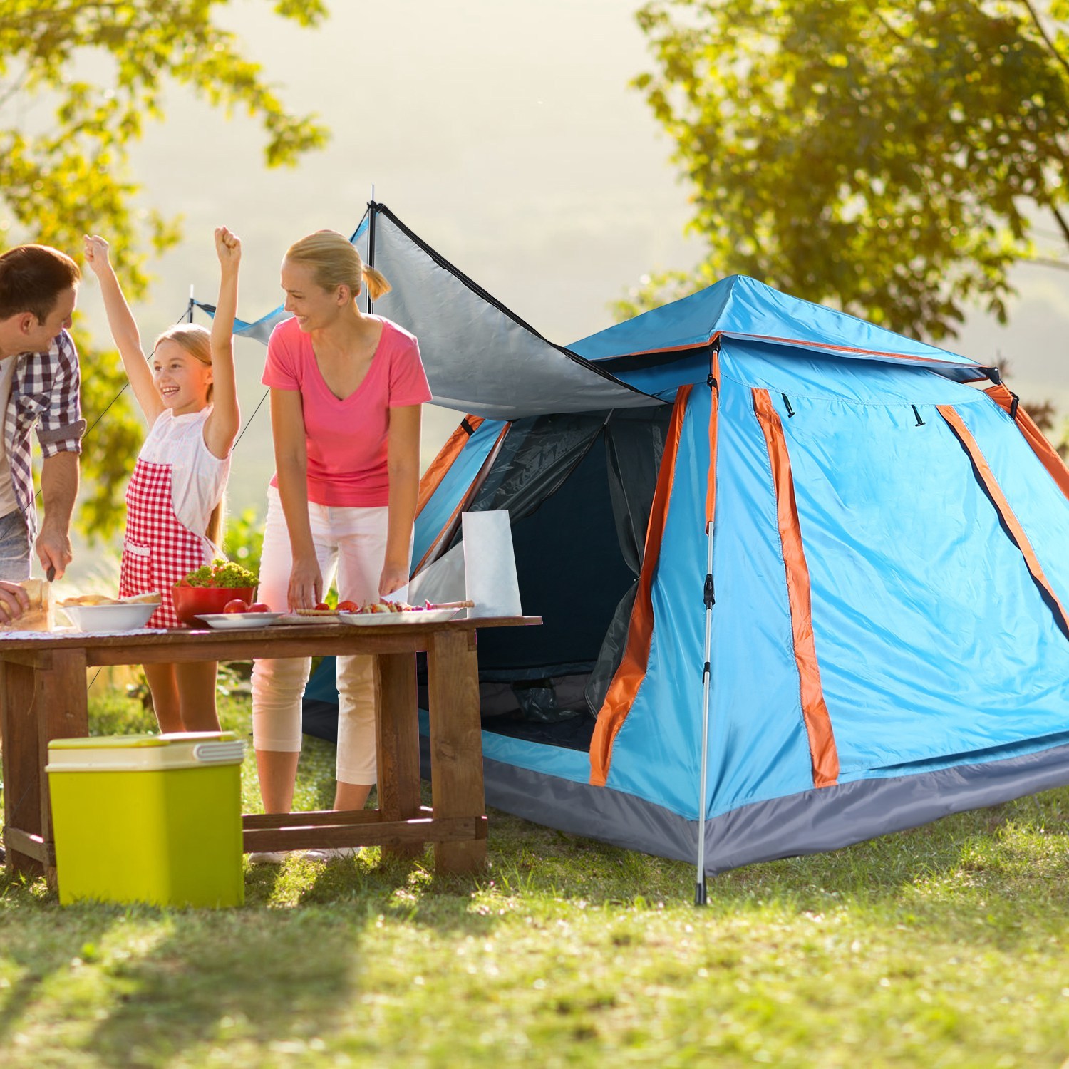 1Pc 4-5 Person Camping Tent With 2 Mosquito Nets Windows Carry Bag Waterproof 7.05x7.05x4.46ft For Hiking Climbing Adventure Fishing Fedex Shipping - Imagen 7