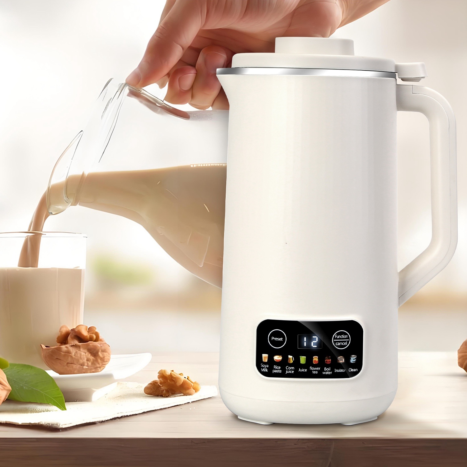 1Pc 27OZ Nut Milk Maker With 12Hours Delay Function Self-Cleaning Keep Warm Automatic Soy Milk Maker Machine For Homemade Soya Milk Rice Paste Juice Corn Juice Flower Tea Boil Water - Imagen 7