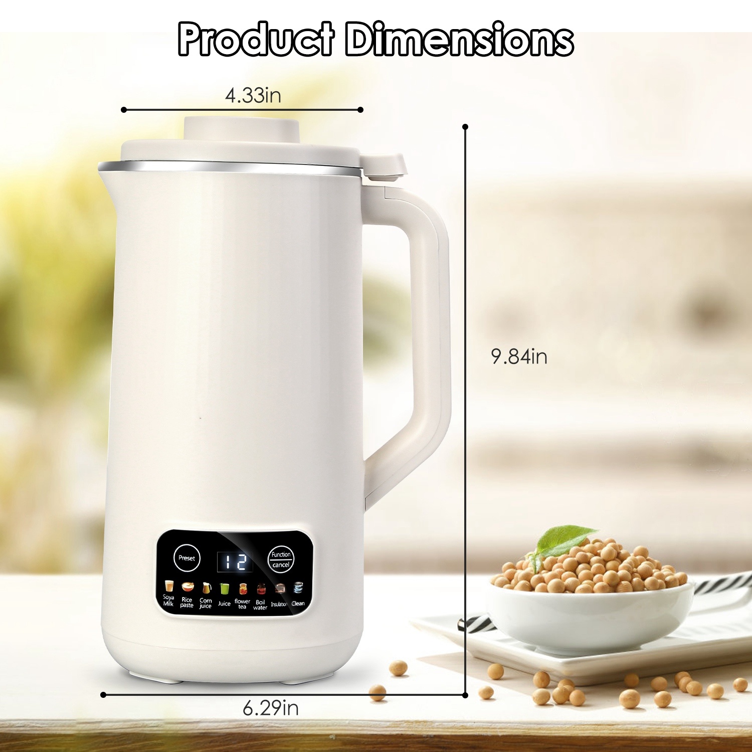 1Pc 27OZ Nut Milk Maker With 12Hours Delay Function Self-Cleaning Keep Warm Automatic Soy Milk Maker Machine For Homemade Soya Milk Rice Paste Juice Corn Juice Flower Tea Boil Water - Imagen 3