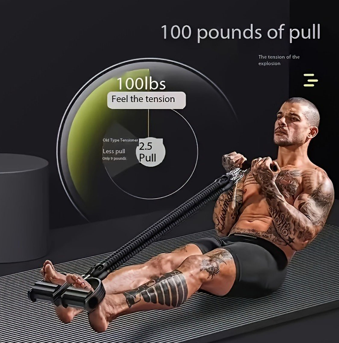 A Set Of Adjustable Resistance Tension Bands With Foot Pedals And Handles, High Resistance Level, Anti Fall, Suitable For Fitness Training, Body Stretching, And Abdominal Muscle Exercises - Image 3