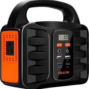 150W Portable Power Station, 155Wh 42000mAh Outdoor Solar Generator 110V AC DC Port, Used For Home Backup, Outdoor RV Camping, Emergency Lithium Battery Power Outage, Black, No Solar Panel