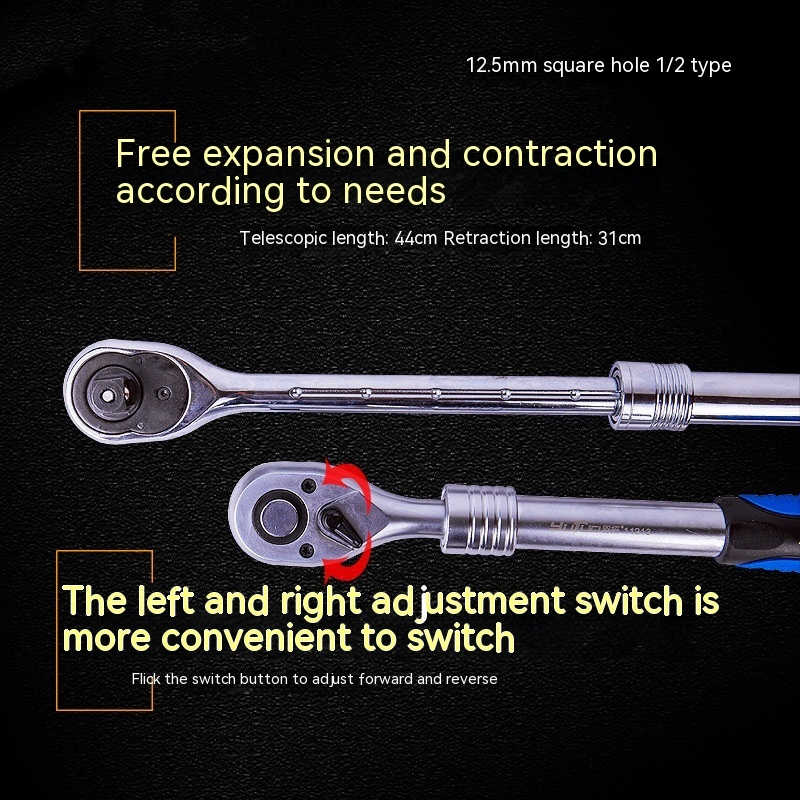 Telescopic Ratchet Automatic Two-way Fast Wrench 72 Teeth Auto Repair Tools - Image 2