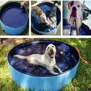 Piscina plegable para mascotas resistente y fácil de guardar.