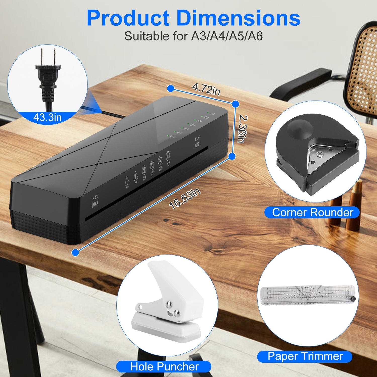 1Pc 13Inch Laminator Machine Hot And Cold Mode A4 Personal Thermal Laminator With ABS Function 60S Warm Up Time 30Mins Auto Off For Home Office School Business - Imagen 7