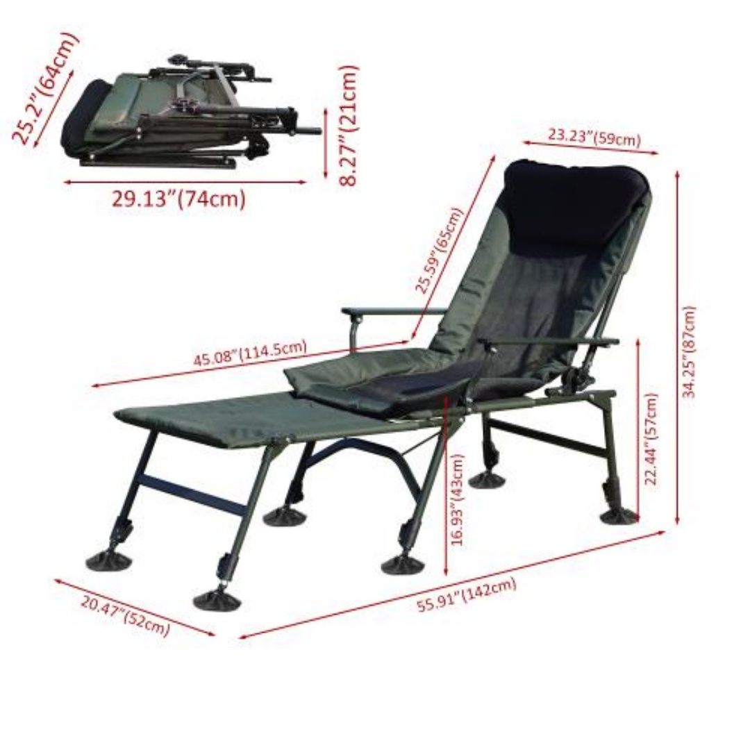 Camping Lounge Chair With Removable Footrest - Imagen 6
