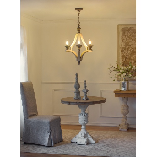 6 - Light Wood Chandelier With Adjustable Chain For Kitchen, Dining Hall Entrance, Bulb Not Included - Image 4