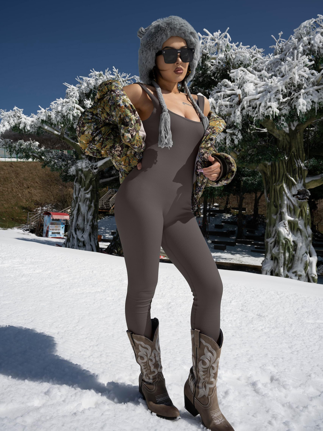 Women's Suspender Tank Top Tights - Image 6