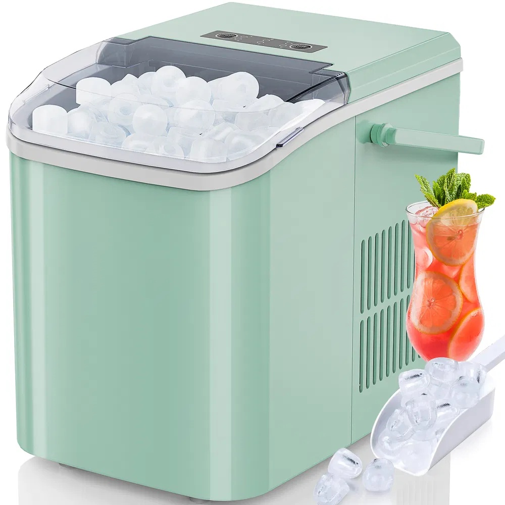 Countertop Ice Maker With Handle, 26lbs&24H Portable Ice Machine, 9 Bullet Ice Cubes Ready In 6 Mins, Self-Cleaning, Quiet Compact Ice Maker For Home, Kitchen, RV, Camping - Image 4