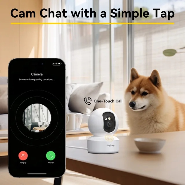 BoyKeep 2K Smart WiFi Security Camera Dual Band 5G 2.4GHz Indoor Surveillance Camera, 360 PTZ, IR Night Vision, Two Way Audio - Imagen 3