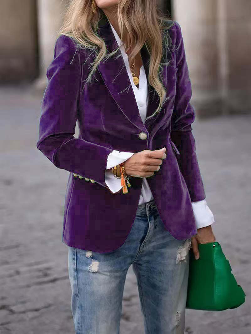 Women's Fashionable Elegant Solid Color Coat - Image 4