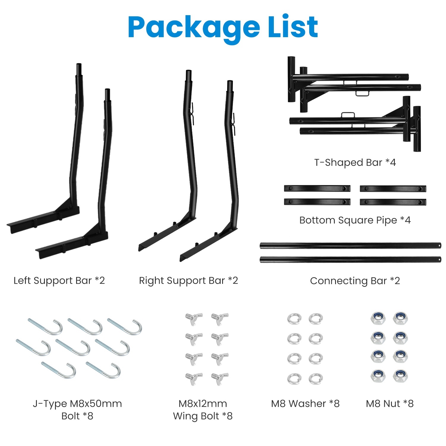 1Pair Extendable Truck Ladder Rack Non-Drilling Pick-up Truck Bed Utility Rack Adjustable Steel Truck Rack With 800LBS Capacity For 47.2-72.8in Wide Truck Bed For Kayak Surfboard - Imagen 7