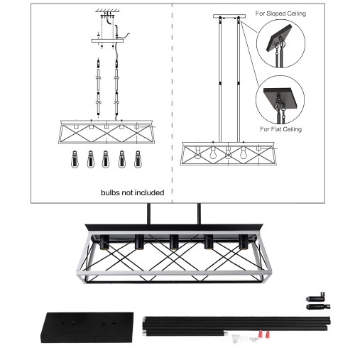 5 Lamps Farmhouse Chandelier Dining Room White - No Bulbs Unavailable Platform- Temu - Imagen 8