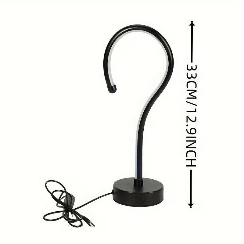 2PC Creative Question Mark Shape Table Lamp, USB Three-color Dimming Desktop Decoration Table Lamp - Imagen 4
