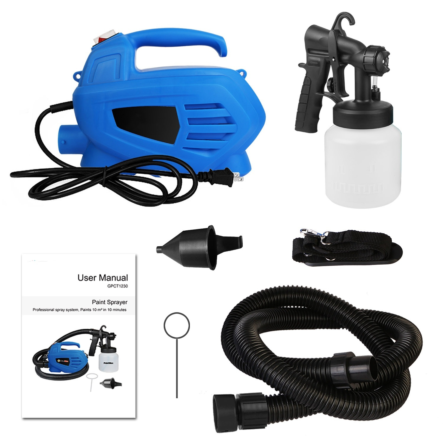800ML Paint Sprayer 650W Paint Sprayer 800ML,minimum Output HVLP Oil Primer Water Spray, With 3 Spraying Modes Motor And Removable Container - Imagen 2