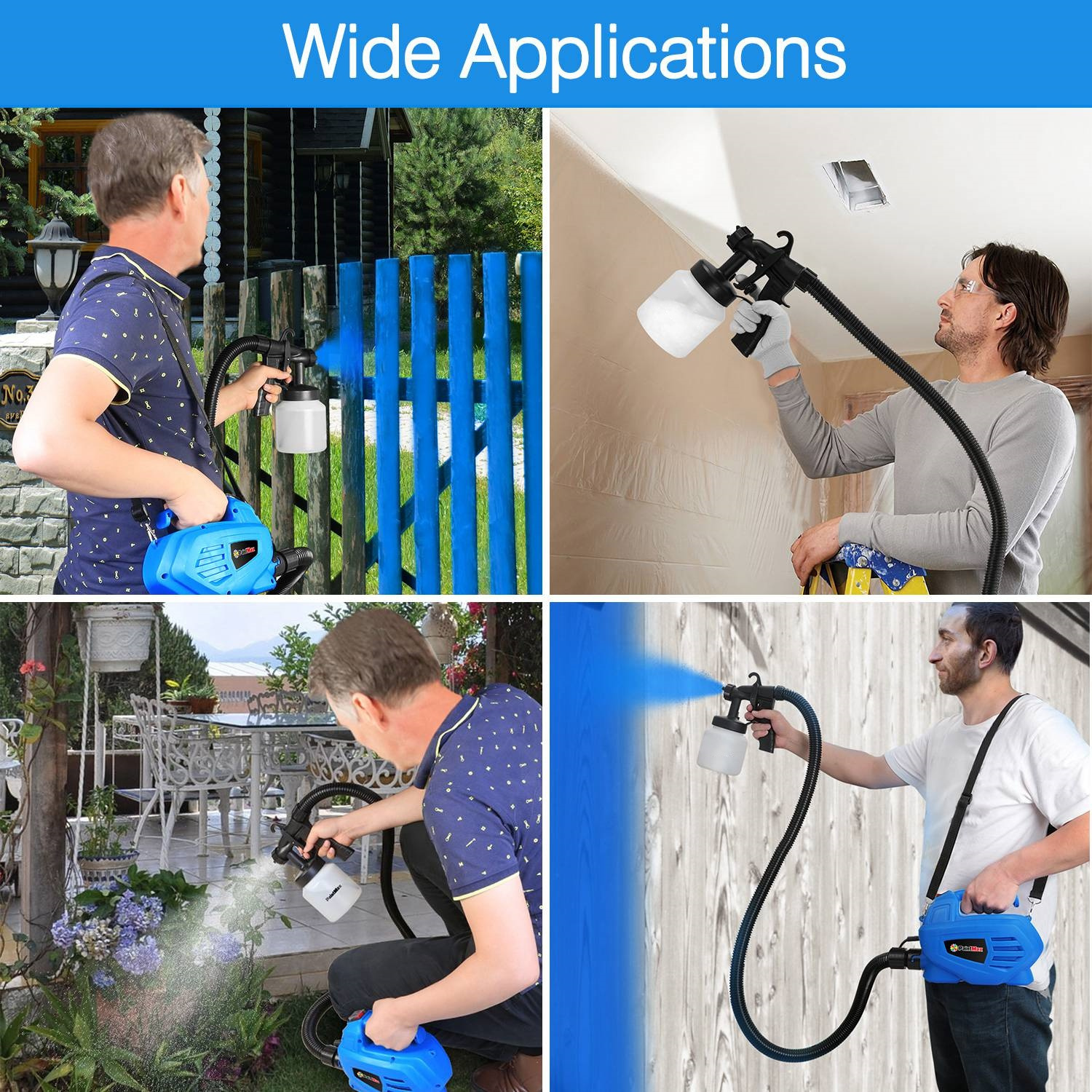 800ML Paint Sprayer 650W Paint Sprayer 800ML,minimum Output HVLP Oil Primer Water Spray, With 3 Spraying Modes Motor And Removable Container - Imagen 10