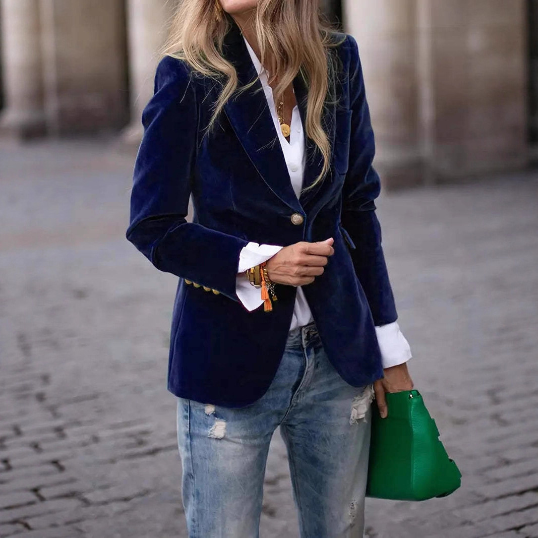 Women's Fashionable Elegant Solid Color Coat - Image 5
