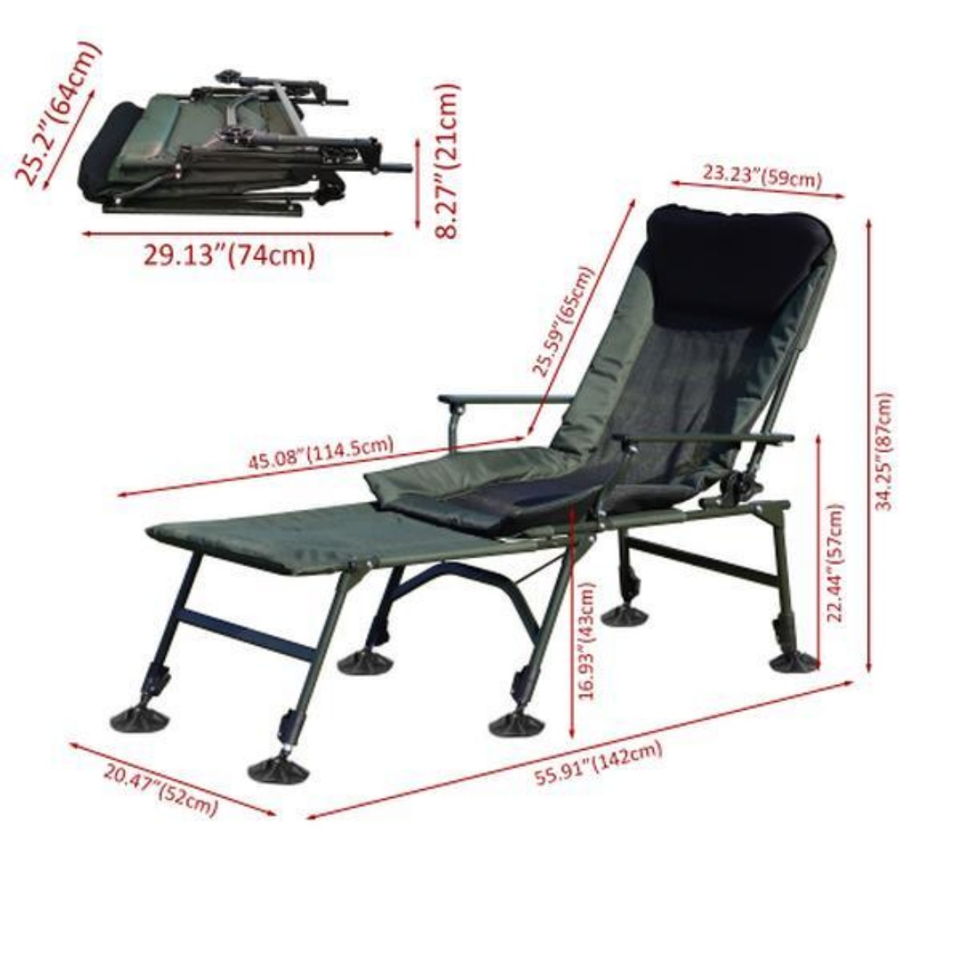 Camping Lounge Chair With Removable Footrest - Imagen 10