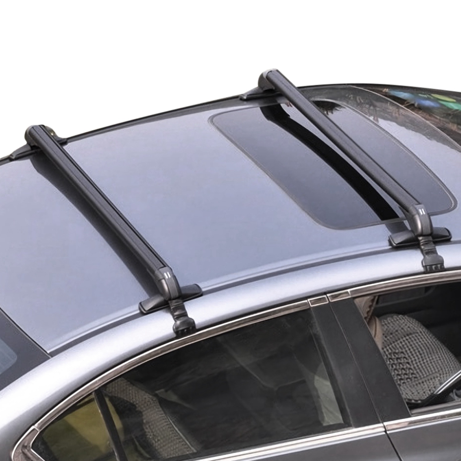 2PCS Universal 110cm 43-inch Car Roof Rack Cross Bar With Anti-Theft Lock Adjustable Window Frame For Bike Kayak Cargo Luggage - Imagen 2