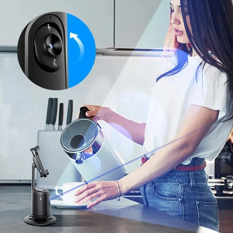 360 Auto Face Tracking Gimbal AI Smart Gimbal Face Tracking Auto Phone Holder For Smartphone Video Vlog Live Stabilizer Tripod - Imagen 9