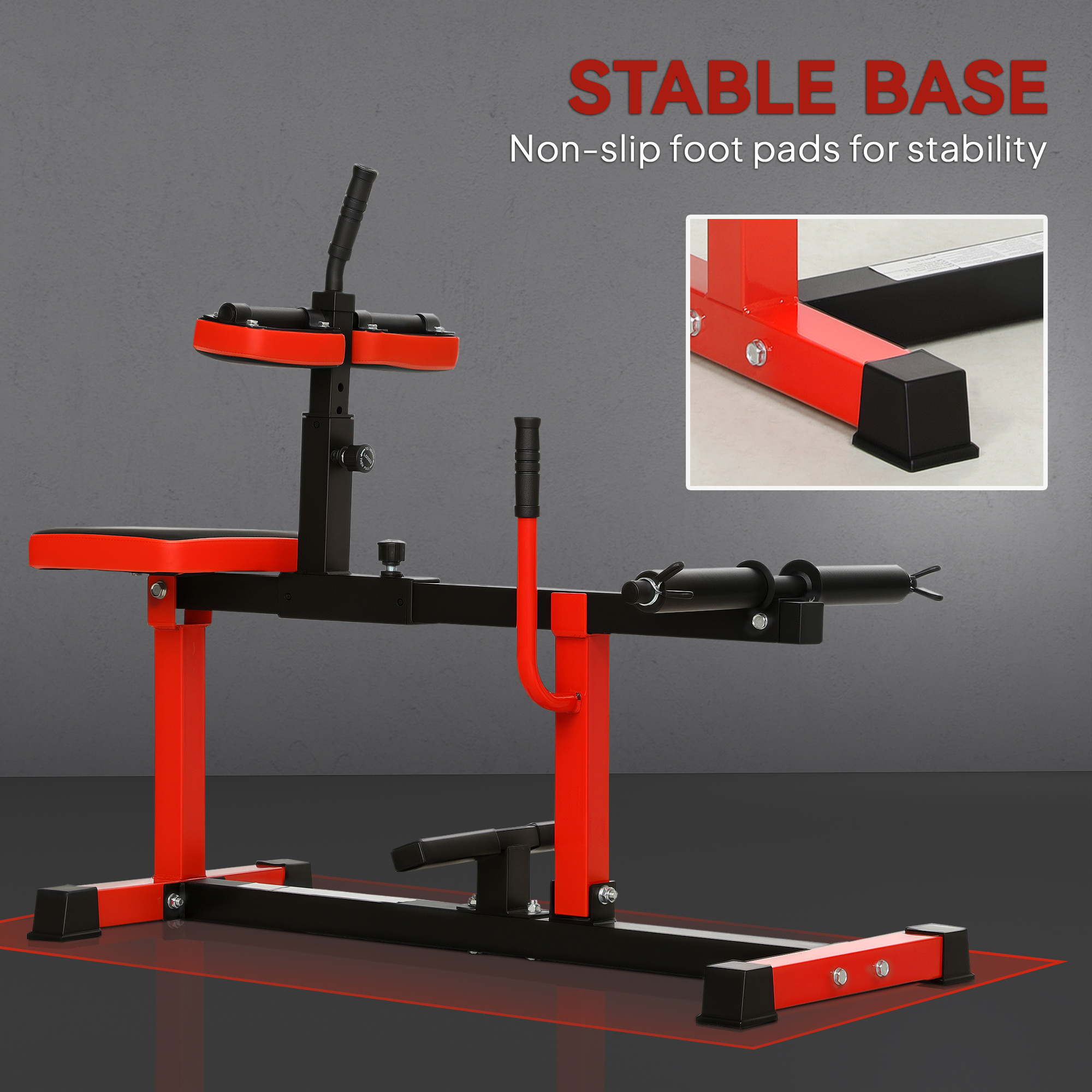 Adjustable Steel Seated Calf Raise Exercise Strength Training Gym Equipment, Red - Imagen 2
