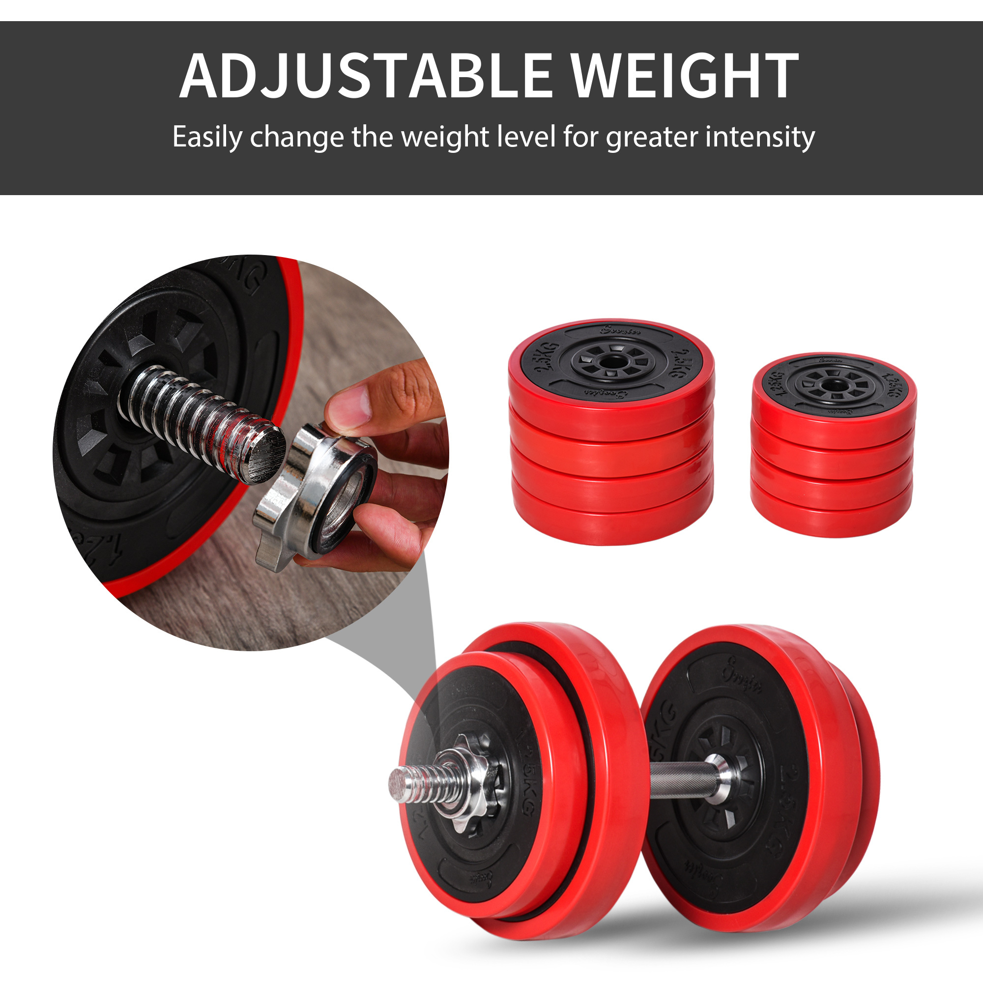 Adjustable Dumbbell Set, 44lbs Convertible to Barbell Weight Set for Home Gym Women and Men Weight Lifting Training - Imagen 5