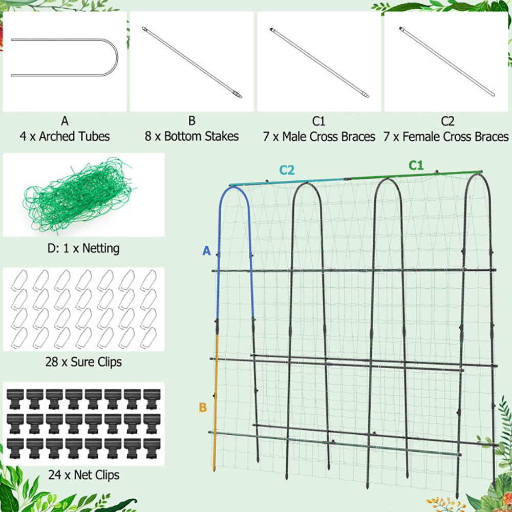 71 X 71 Inch U-Shaped Tall Garden Arched Trellis For Climbing Plants - Image 3