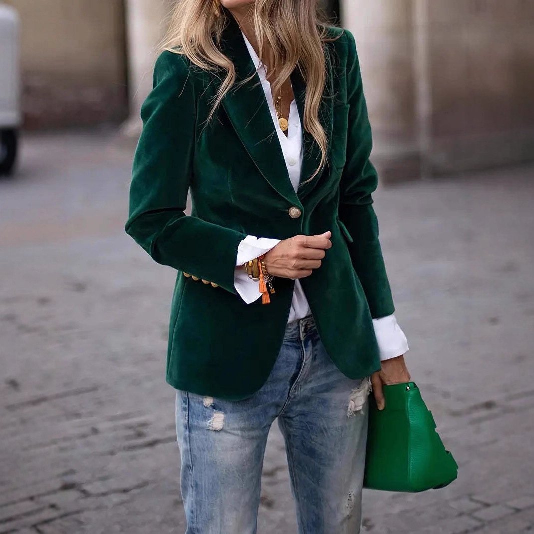 Women's Fashionable Elegant Solid Color Coat - Image 3
