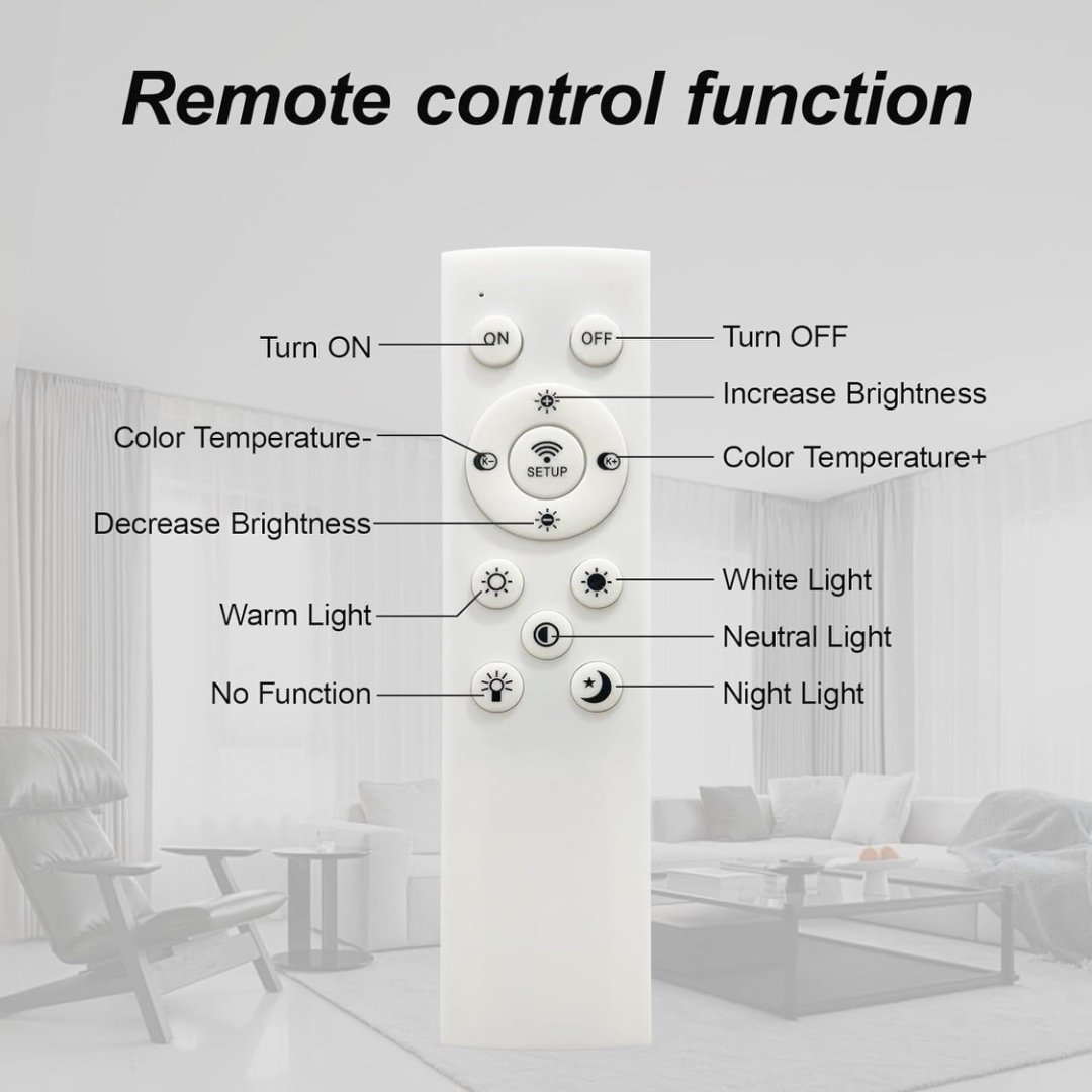 Modern LED Ceiling Light, Flush Mount Ceiling Light With Dimmable Remote Control, 6Rings Acrylic Ceiling Light Fixture For Bedroom, Living Room, Kitchen, Office Lamps 6 Heads - Imagen 4
