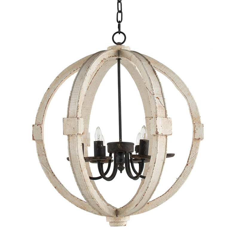 6 - Light Wood Chandelier With Adjustable Chain For Kitchen, Dining Hall Entrance, Bulb Not Included - Image 6