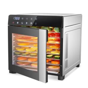 Food Dehydrator Machine 25QT, 8 Trays Stainless Steel Dehydrator Machine, Large Capacity Dehydrators For Food And Jerky, Herbs, Yogurt, Veggies, Dog Treats