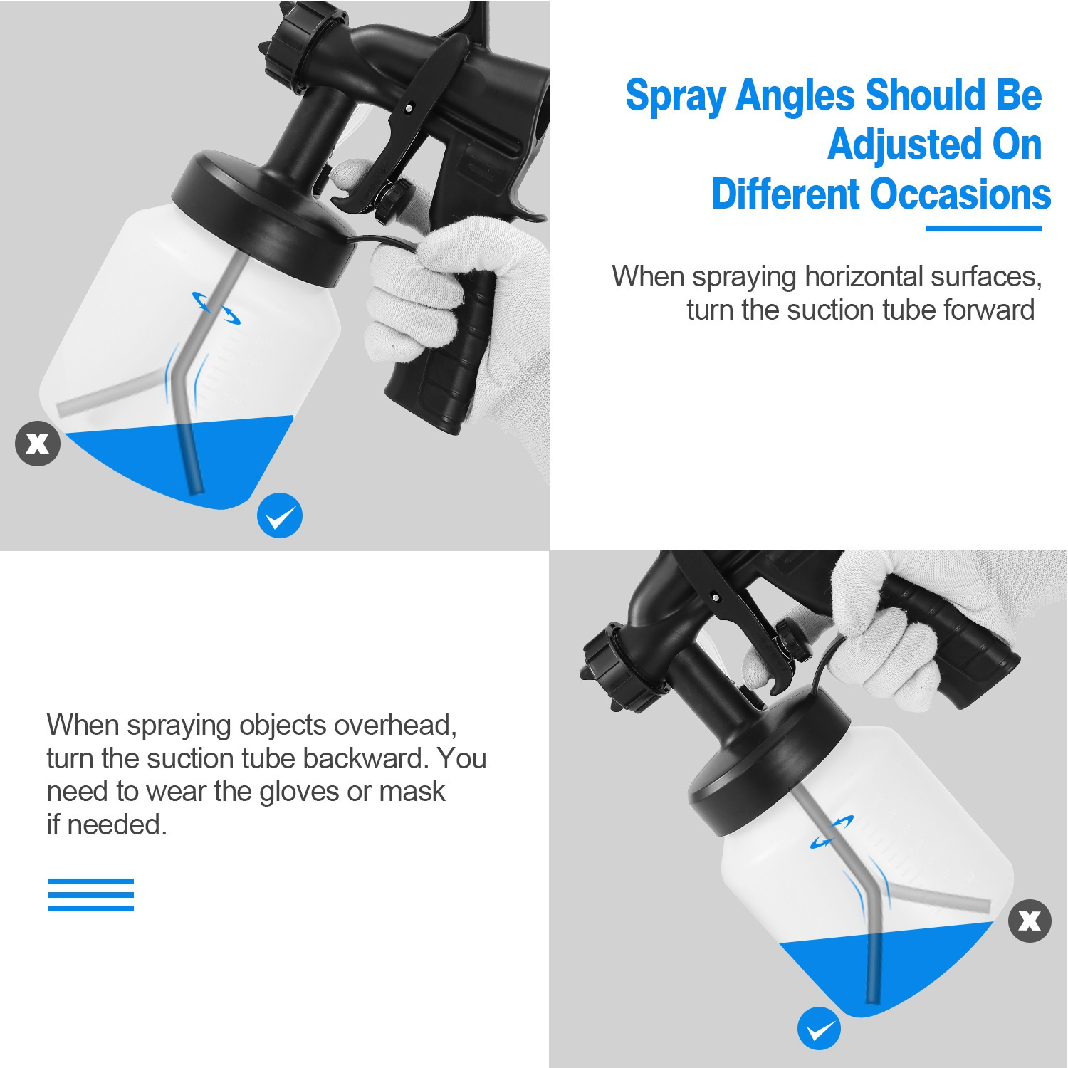 800ML Paint Sprayer 650W Paint Sprayer 800ML,minimum Output HVLP Oil Primer Water Spray, With 3 Spraying Modes Motor And Removable Container - Imagen 9