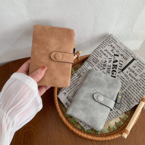 Matte Finish Women's Short Trifold Wallet, Cute Minimalist Style, Multi Card Holder Ladies Purse