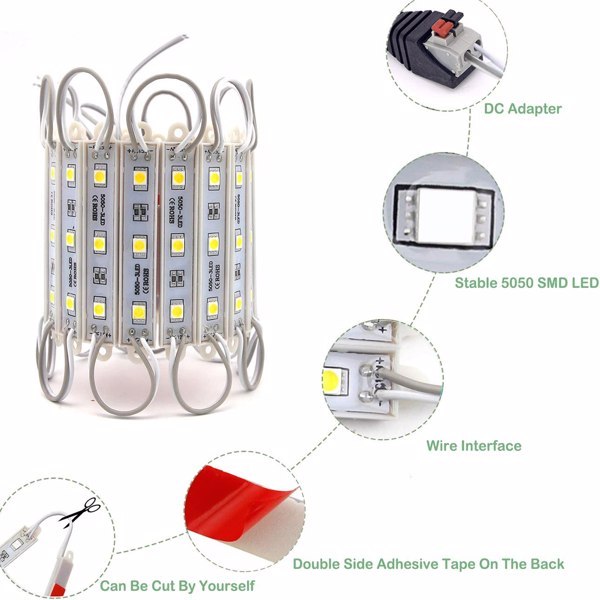 LED Waterproof Module Light, One Board With 60 Lights And 10ft White Light, Not Shipped On Weekends - Imagen 3
