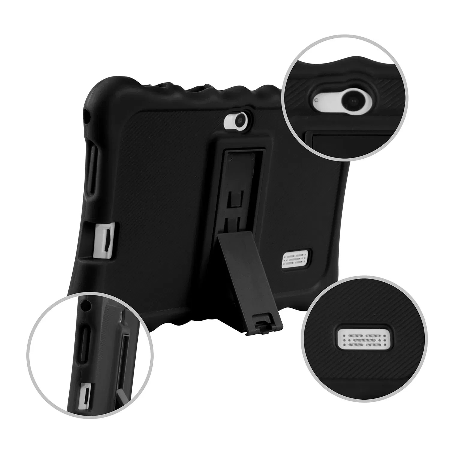 Shock-resistant Silicone Snap-on Case With Stand For 7' Tablets - Imagen 3