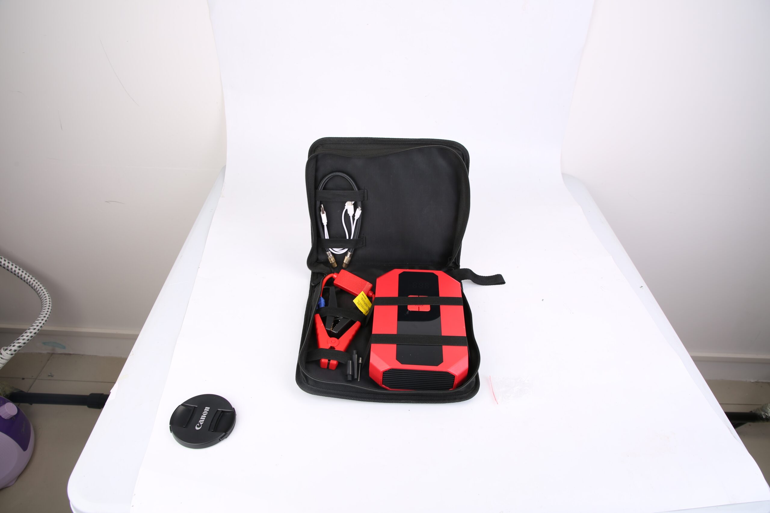 1Pc Portable Car Jump Starter Air Compressor 1500A 400PSI Car Battery Charger Jump Starter Power Bank LED Flashlight Digital Tire Inflator For 4.0L Gasoline Or 2.0L Diesel Engine - Imagen 5